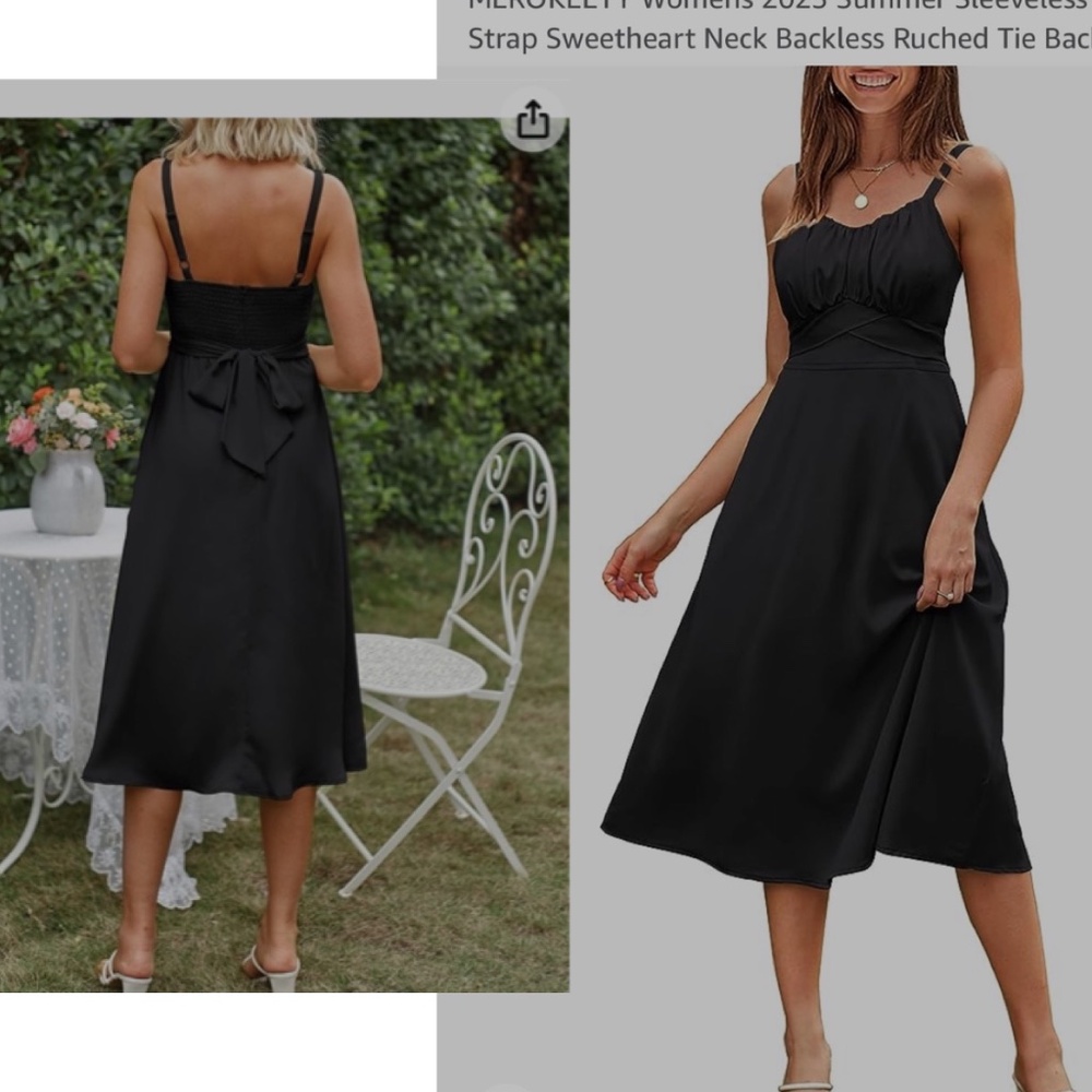 Black midi dress formal XL